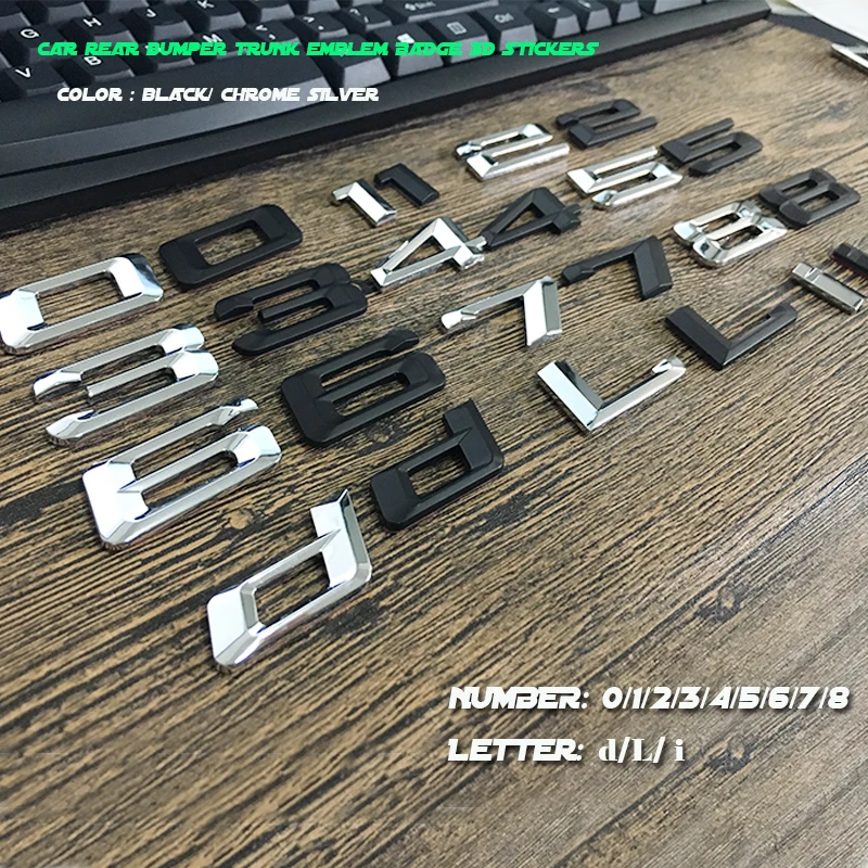 

high quality ABS Chrome Number Letters Trunk Badge Emblem Badges stickers for BMW 1 2 3 4 5 6 7 Series X1 X3 X4 X5 X6 GT for bmw