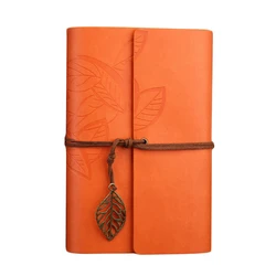 Luxurious PU Leather Spiral Notebook Journal - Refillable Diary & Planner Stationery Gift - Large 165x220mm (Orange)
