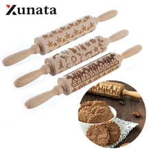 1 шт. DIY Кухня Рождество тисненая Скалка выпечки пирожные с глазурью Печенье Тесто выгравированы ролик снег Кондитерские доски