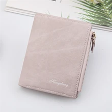 

Women Wallets Solid Color Simplicity Zipper Coin Purses Female Two fold hasp Money Clip Ladies Letter Card Holder Clutch Bag