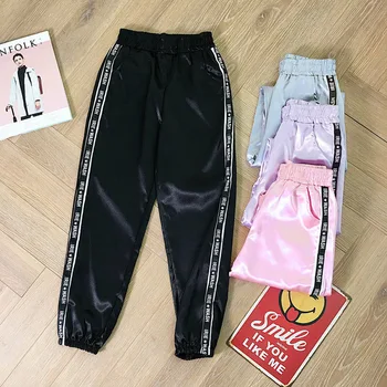 

JODIMITTY Spring Highlight Lady Harem Pants Female Casual Sport Ribbon Trousers High Waist Harajuku Joggers Women's Pants