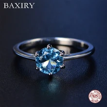 Новое кольцо с аквамарином Трендовое кольцо с синим сапфиром Серебро 925 Ювелирное кольцо с драгоценным камнем аметист серебряные обручальные кольца для женщин