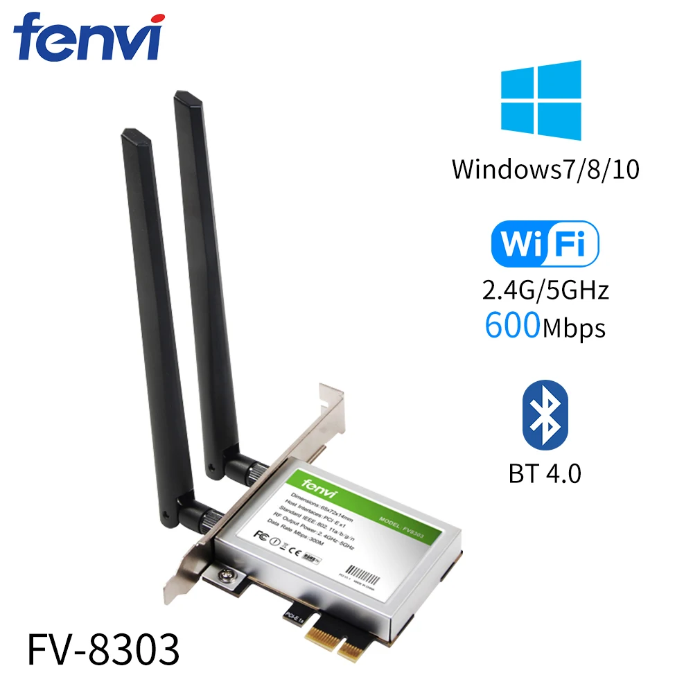 600Mbps Dual Band PCI Express WiFi Adapter Wireless AC Network Card Bluetooth 4 0 802 11a 1