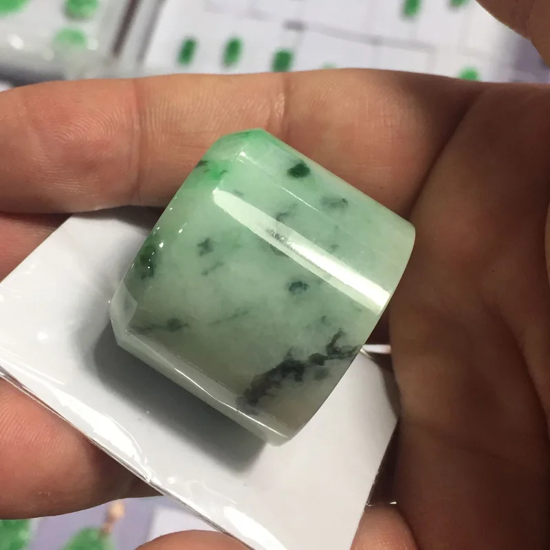 Сертификат) envatio Directo luz натуральный Верде AAA grado Jadeite Jade anillo dedo regalo para joyeria de hombre