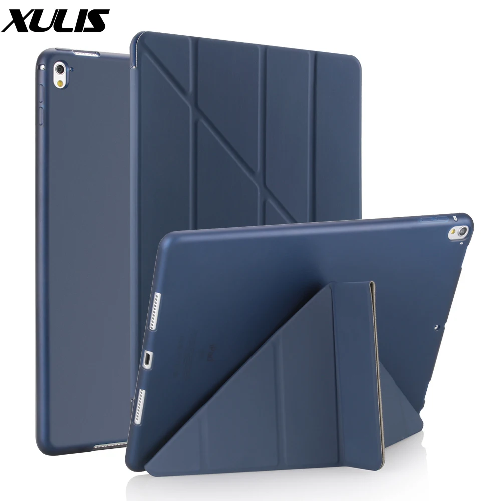 iPad Case For iPad Pro 9.7 inch Leather Silicone Multi-fold Smart Cover A1673 A1674 A1675
