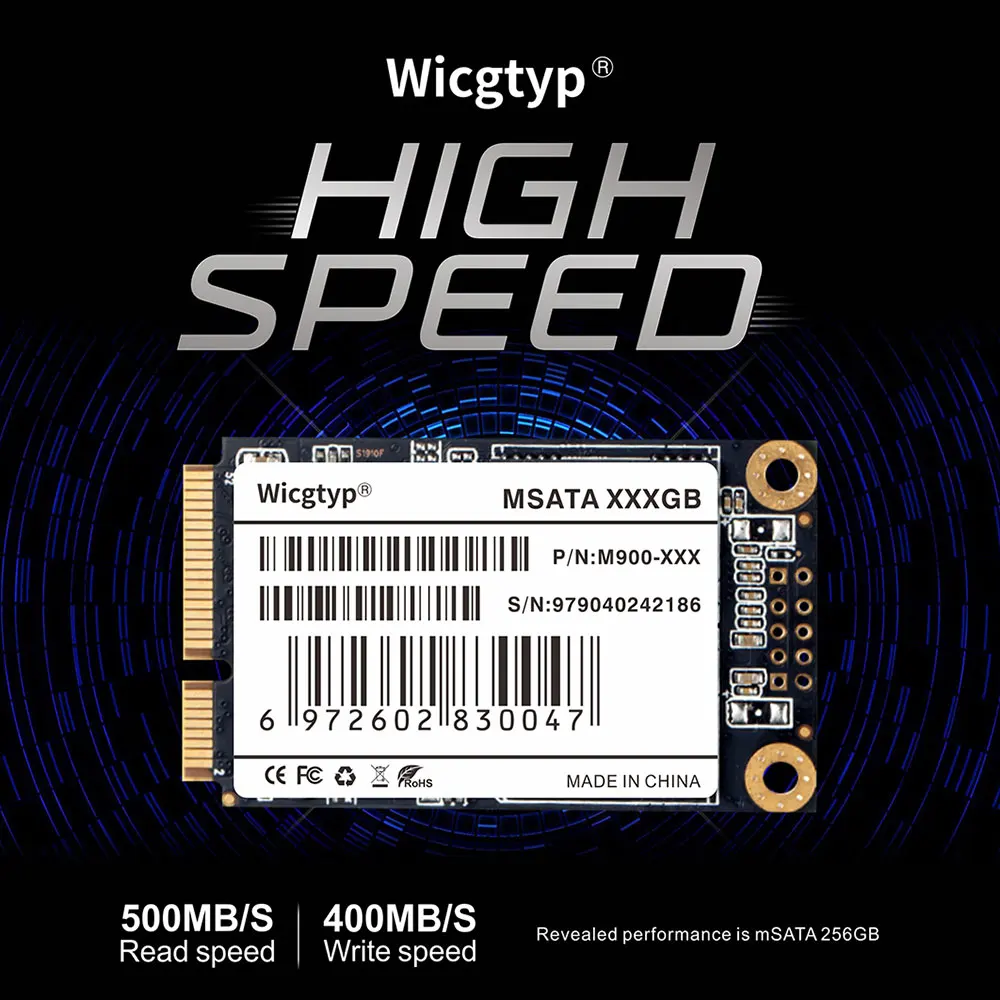 Wicgtyp mSATA SSD 64 Гб 128 ГБ 256 512 жесткий диск для ноутбука 3 5 мм Внутренний твердотельный