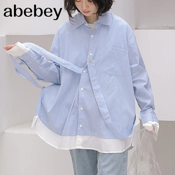 

Women Striped Blouse Shirt Long Sleeve Blouse Turn Down Shirts Casual Tops Blouse et Chemisier Femme Blusas Mujer de Moda 2020