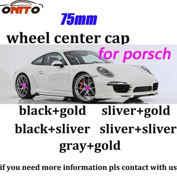 

75mm ABS car Wheel hub center caps Car Covers label for prosche 911 Boxster Cayman Cayenne Panamera Macan Auto emblem badge caps