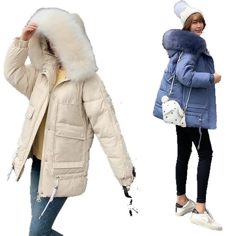 

2019 New Style Coat Female Winter Cotton-padded Clothes Mid-length Thick Korean-style down Jacket Cotton-padded Clothes Large Si