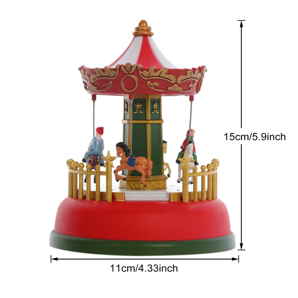 Christmas Carousel Recreation 2022 Christmas Ferris Wheel Carousel Decoration Led Glowing Music Christmas Eve  Holiday Party 2022 Gift Ring Five Pointed Star Decora|Music Boxes| -  Aliexpress