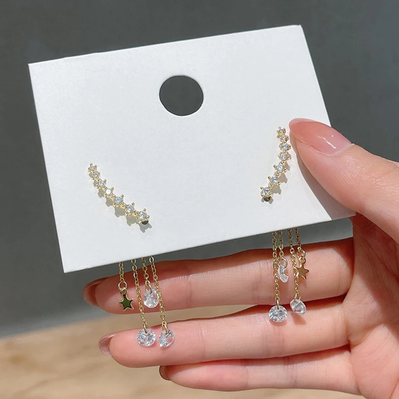 Atentuyi Boda Boho Pequeños Pendientes De Oro Margarita Pequeña Flor Pendientes Colgantes Pendientes Largos Esmalte Blanco Pendientes Florales Joyas Para Mujeres Y Niñas
