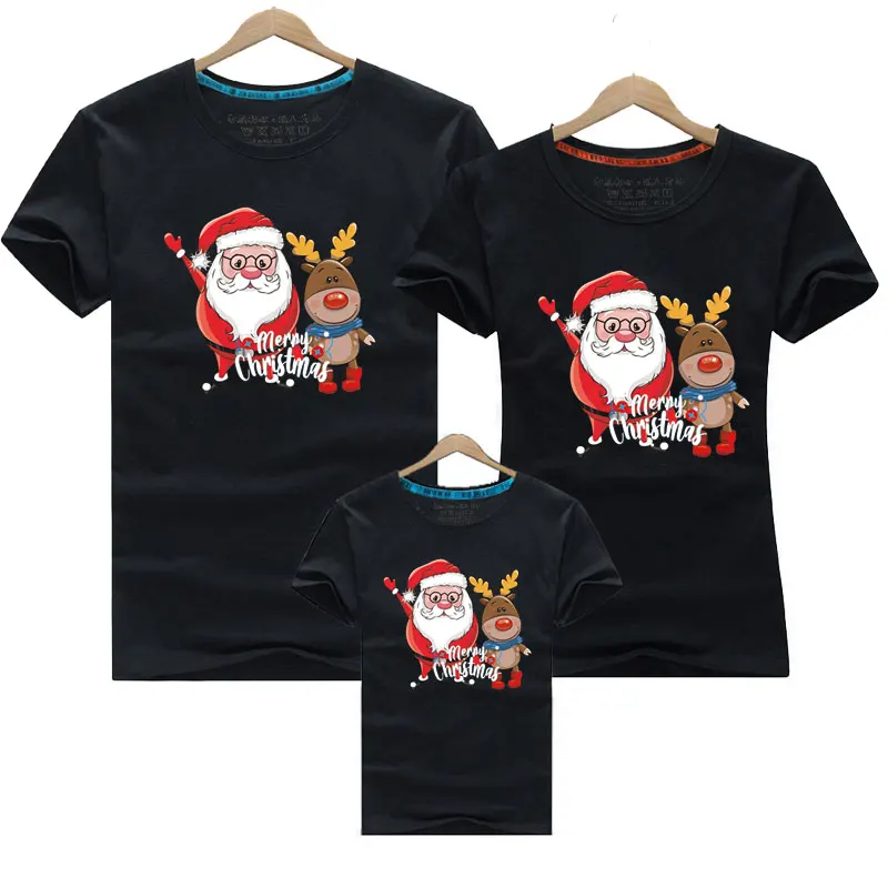 Traje familiar de Papá, Mamá y Bebé con ciervo navideño 2020, look familiar, conjuntos familiares navideños, camiseta para madre, hija, padre e hijo