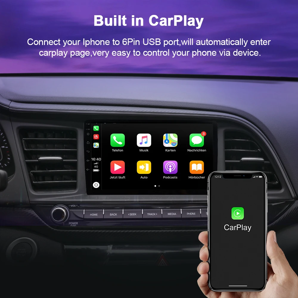 Android 9.0 For Hyundai Sonata 2009 Car DVD Player Radio Video Stereo DSP Carplay Audio GPS Navigation 4G WIFI 2Din No CD Player