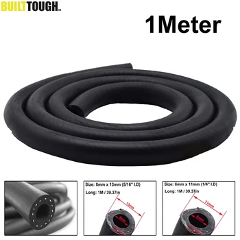 

6mm (1/4" I.D) Car Fuel Petrol Oil Diesel Hose Line Pipe Tube 1 Meter Black 6mm Inner / 11mm Outer diameter anti-aging Protector