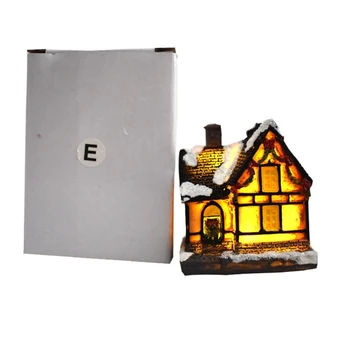 

Christmas Decoration Night Light Luminous Cottage with Lamps Dreamy European Style Mini House Decor Ornaments Props