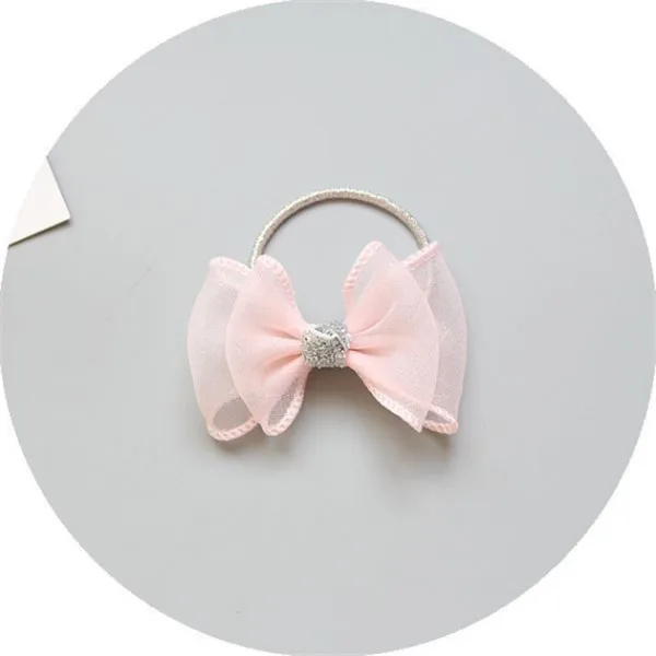 20pcs/lot Transparent Yarn Gift Children Girls Hair Accessories Hair Rope Hairpins Barrettes Kids Bow Boutique Headwear - Цвет: pink rope