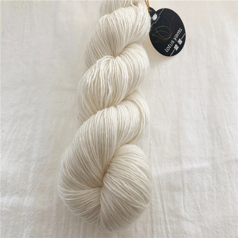100g Hank 100% Merino Wool Yarn Lace Weight Hand knitting Crochet Soft Yarn Undyed Natural White 1ply 4