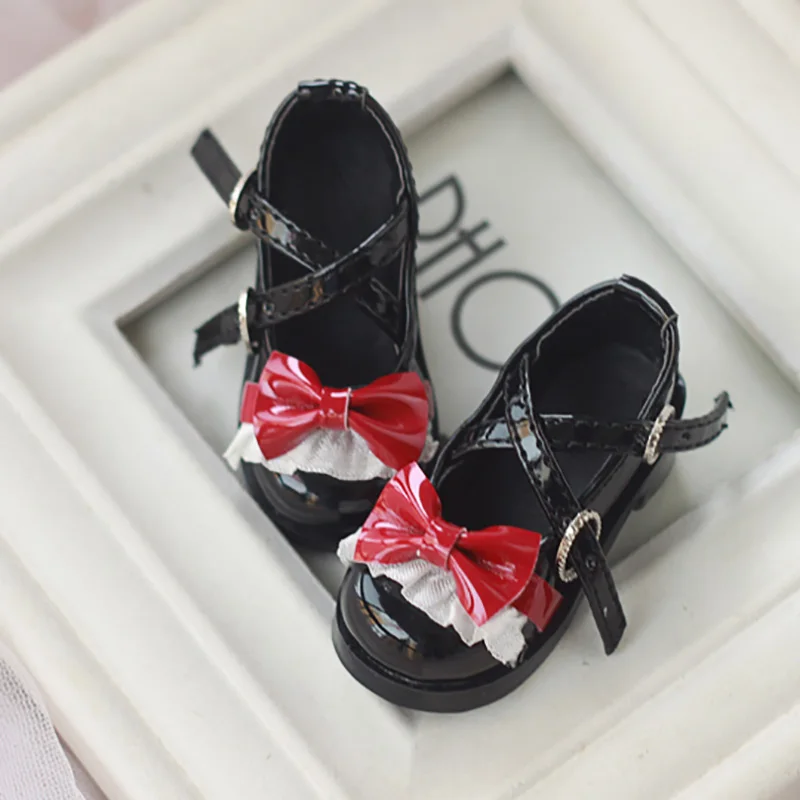 AIIaosify/маленькие BJD туфли Лори; кожаные туфли; 4 балла; коллекция 1/4 года; BJD туфли принцессы; 4 цвета на выбор - Цвет: Красный