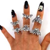 hzew 5pcs Resizable Death Head Skull Butterfly Moth Ring Creativity Gift For Women Men 2