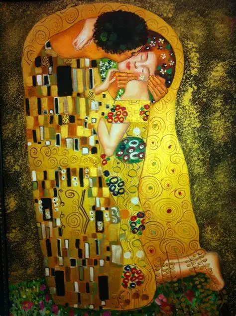 

More Style kiss By Gustav Klimt Art Film Print Silk Poster Home Wall Decor 24x36inch