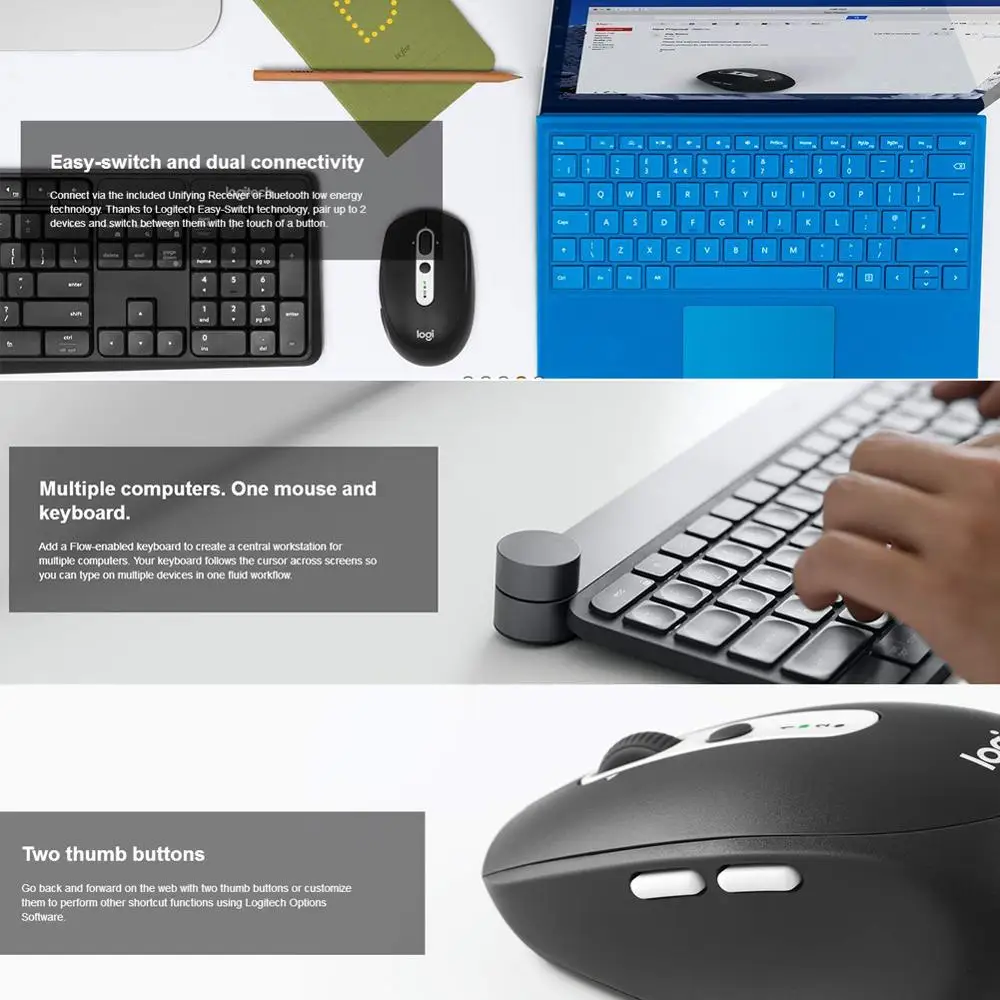 Беспроводная Bluetooth мышь Logitech M590 оптическая Бесшумная компьютерная Компьютерные