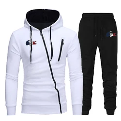 Outono inverno mais popular masculino agasalho hoodies e calças jogger personalidade zíper roupas clássico diário casual esportes ternos