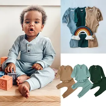 

Newborn Infant Baby Girl Boy Clothes Long Sleeve Romper Pants Leggings Outfit