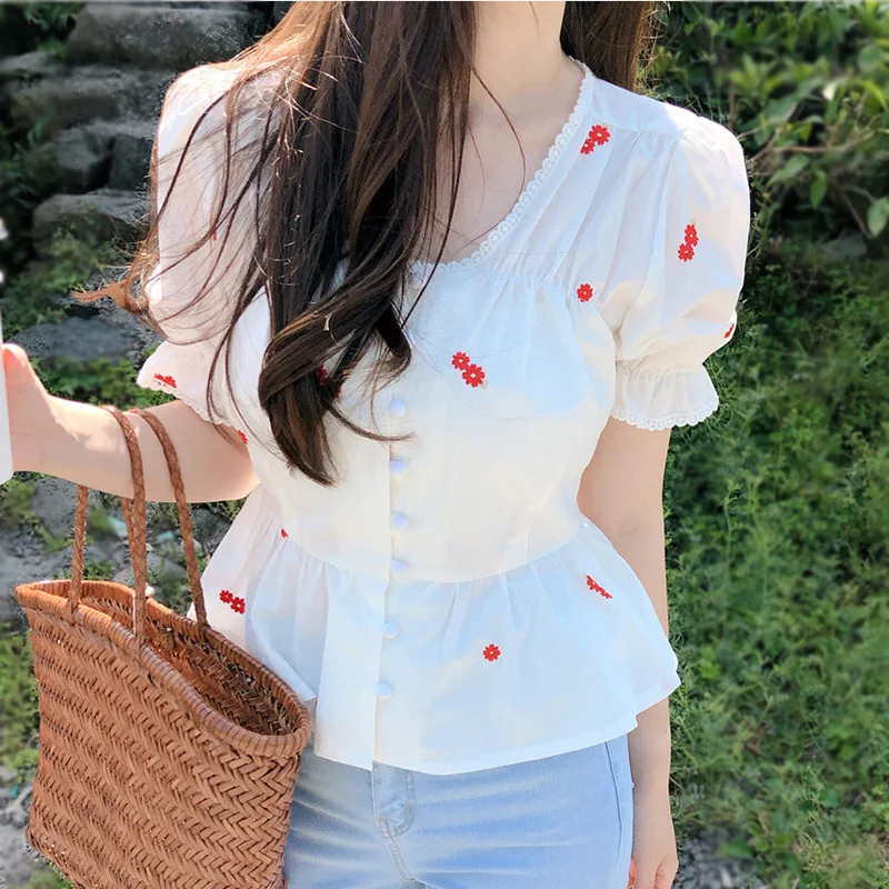 Женская блузка с вышивкой BOBOKATEER белая рубашка blusas mujer 2020 chemisier tunique femme vrouwen летняя