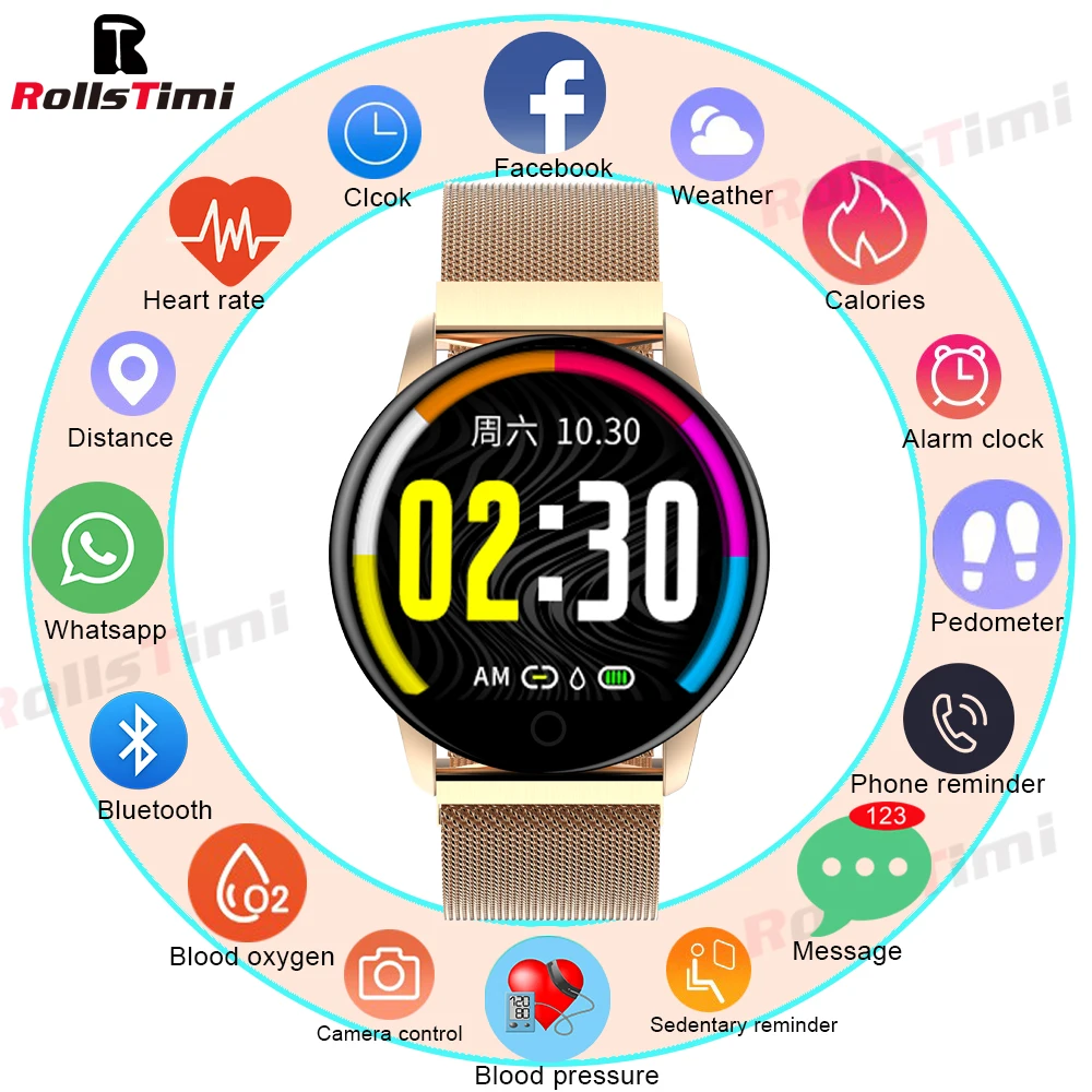 

Rollstimi новые мужские smart watch браслет мужские и женские спортивные часы сердечный ритм sleep monitor Bluetooth браслет