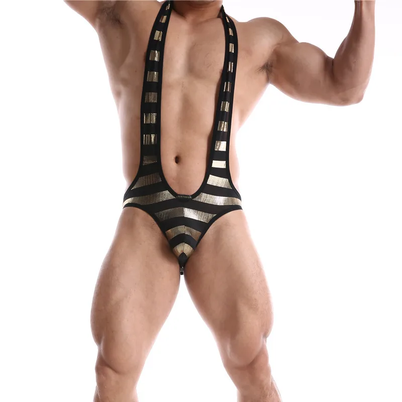 Fashion Men Undershirt Underwear Sexy Wrestling Suit Men Bodysuits Men's Jumpsuit Suspender Teddies Underwear One-Piece Bodysuit