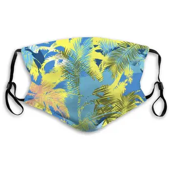 

Exotic Pattern with Palm Pattern Unisex Anti-Pollution Mask Dust Mask with Filter Mask Black