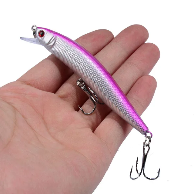 1PCS Minnow Fishing Lure 95mm 8g Floating Hard Bait Wobbler Jig Bait Crankbait Carp Striped bass Pesca Fishing tackle SwimBait NO6