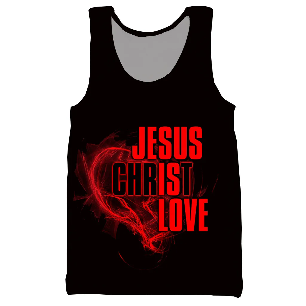 Religion Jesus 3D Печатный унисекс Топ на бретелях для мужчин модный крутой летний топ на бретелях для работы Мужские Женские топы топ на бретелях