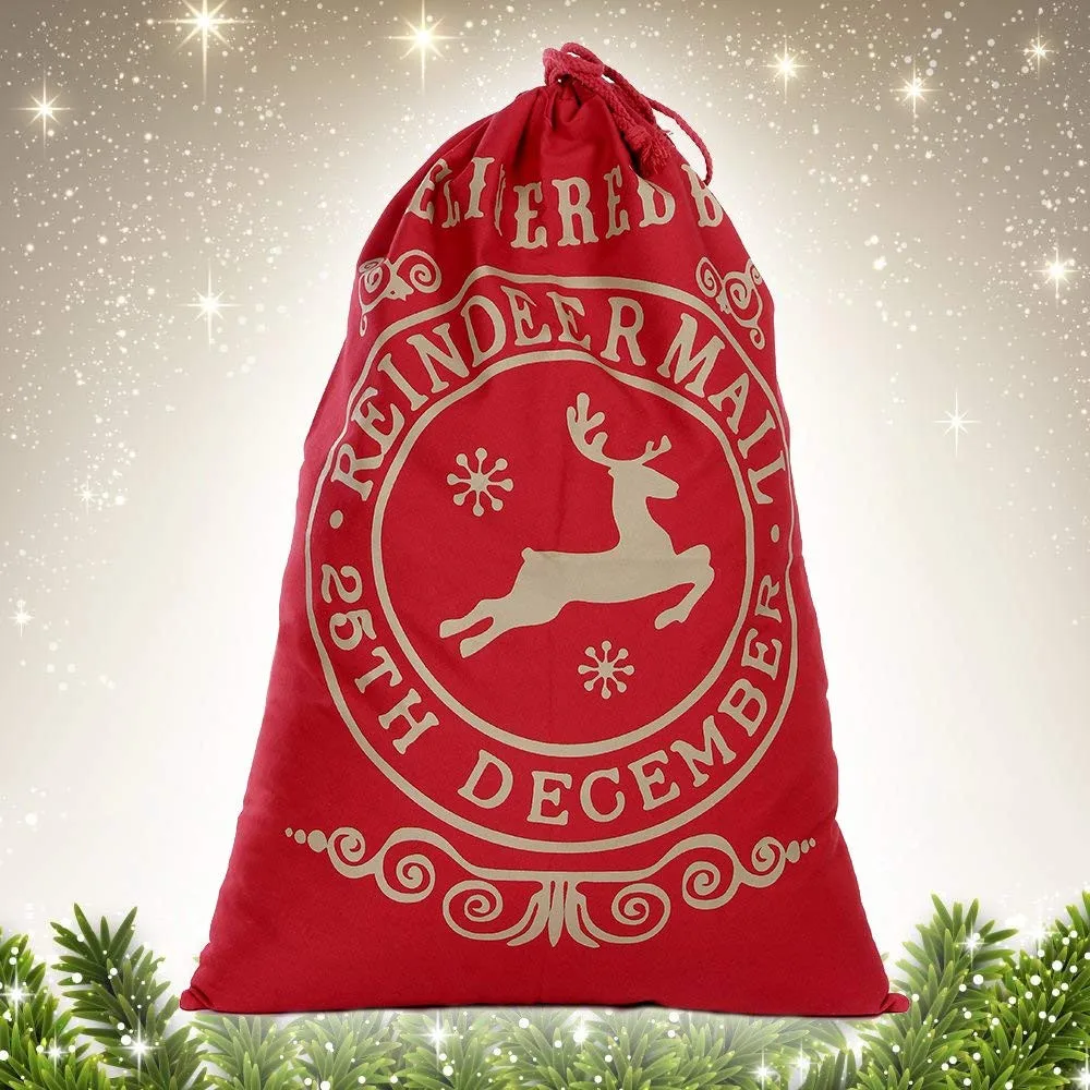 Christmas Santa Sack Large Xmas Jute Bag Gift Presents Stocking Filler christmas decorations for home navidad F1018 | Дом и сад