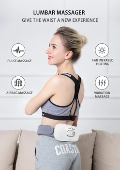 

Portable Waist Massage Lumbar Massager Back Pain Relief Heat Vibrating Health Monitor Home Massager