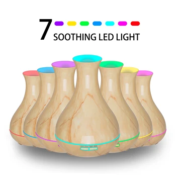 

500ML USB Wood Grain Essential Oil Diffuser Ultrasonic Humidifier Household Aroma Diffuser Aromatherapy Mist Maker with LED car