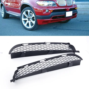 

2pcs Front ABS Grilles Upper Bumper Mesh Grill GrilleTrim fit for BMW X5 E53 2004 2005 2006