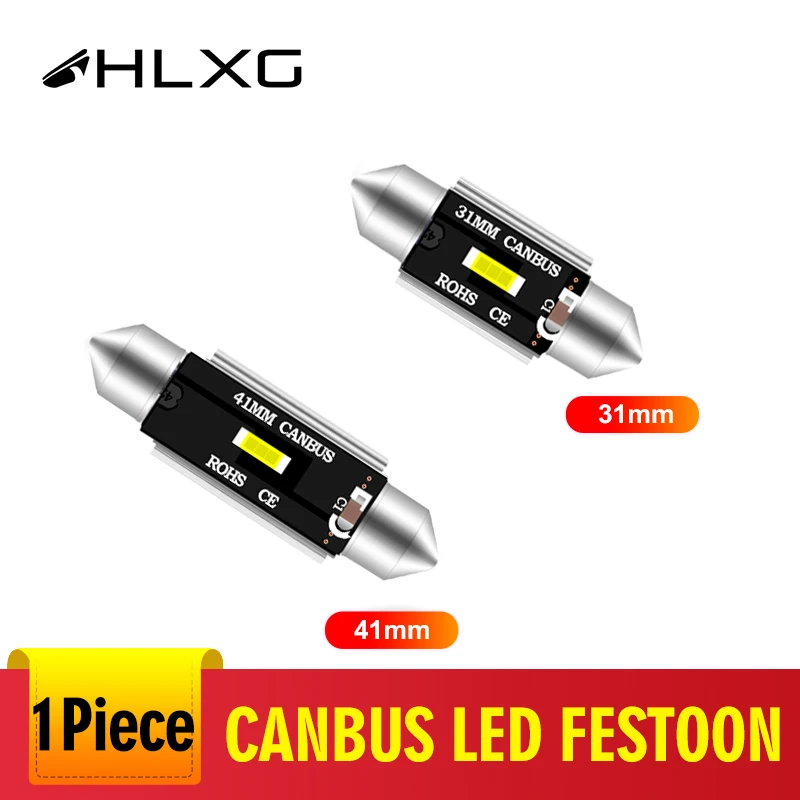 1pcs 41MM 31MM Festoon CSP CANBUS NO ERROR Non-polar Car Light Auto Interior Map Roof Reading Lamp White Bulb styling 12V | Автомобили и