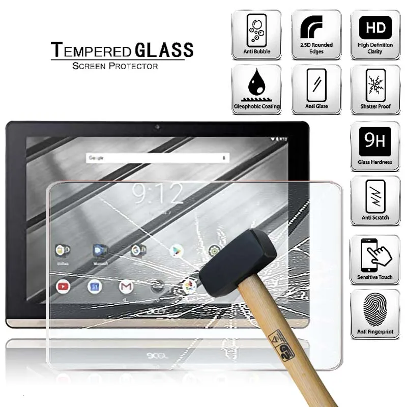 Tablet Tempered Glass Screen Protector Cover for Acer Iconia One 10 B3-A50FHD Anti-Screen Explosion-proof Breakage Tempered Film 2pcs tablet tempered glass screen protector cover for huawei mediapad m2 8 0 anti fingerprint anti screen breakage tempered film