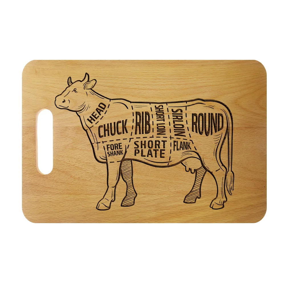 

Beef Meet Cuts Diagram Personalized Chopping Board teak House Butcher Shop Kitchen Sign Decorative Cutting Board For Meat Man