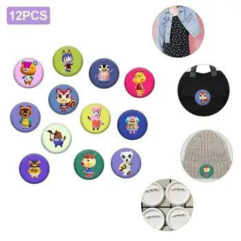 

12PCS Cartoon Character Icon Harajuku Plastic Badges Backpack Pins Diy Clothes Sticker Cartoon Anime Brooch Girls Gifts