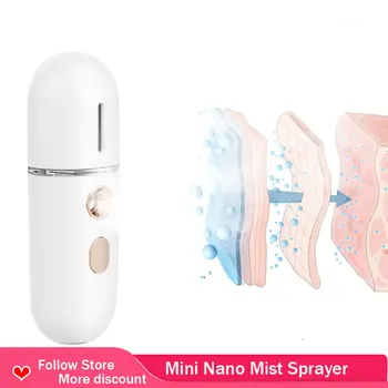 

Mini 12ML Portable Nano Sprayer Face Moisturizing Facial Steamer Machine Skin Care Mist Nano Ion Face Steaming USB Charging