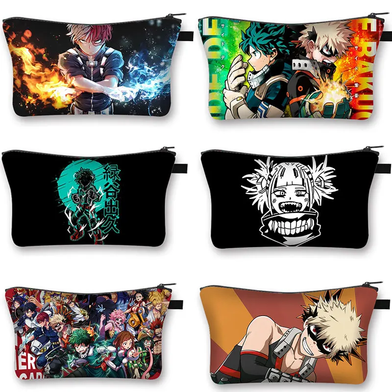 

Anime My Hero Academia Cosmetic Case Boku No Hero Academia Makeup Bag Todoroki Shoto Bakugou Katsuki Clutch Girls Toiletries Bag