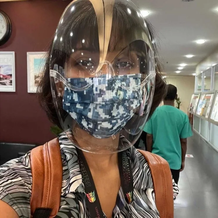 3pcs Protective Facial Mask Full Face Shield Covering Safety face Mask Transparent Anti Droplet Saliva Dustproof Anti-fog Visor