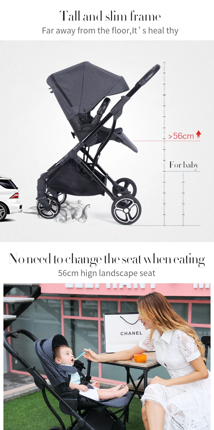 2019 Popular bnoeo Stroller Baby with 300D Oxford fabric Material baby cart