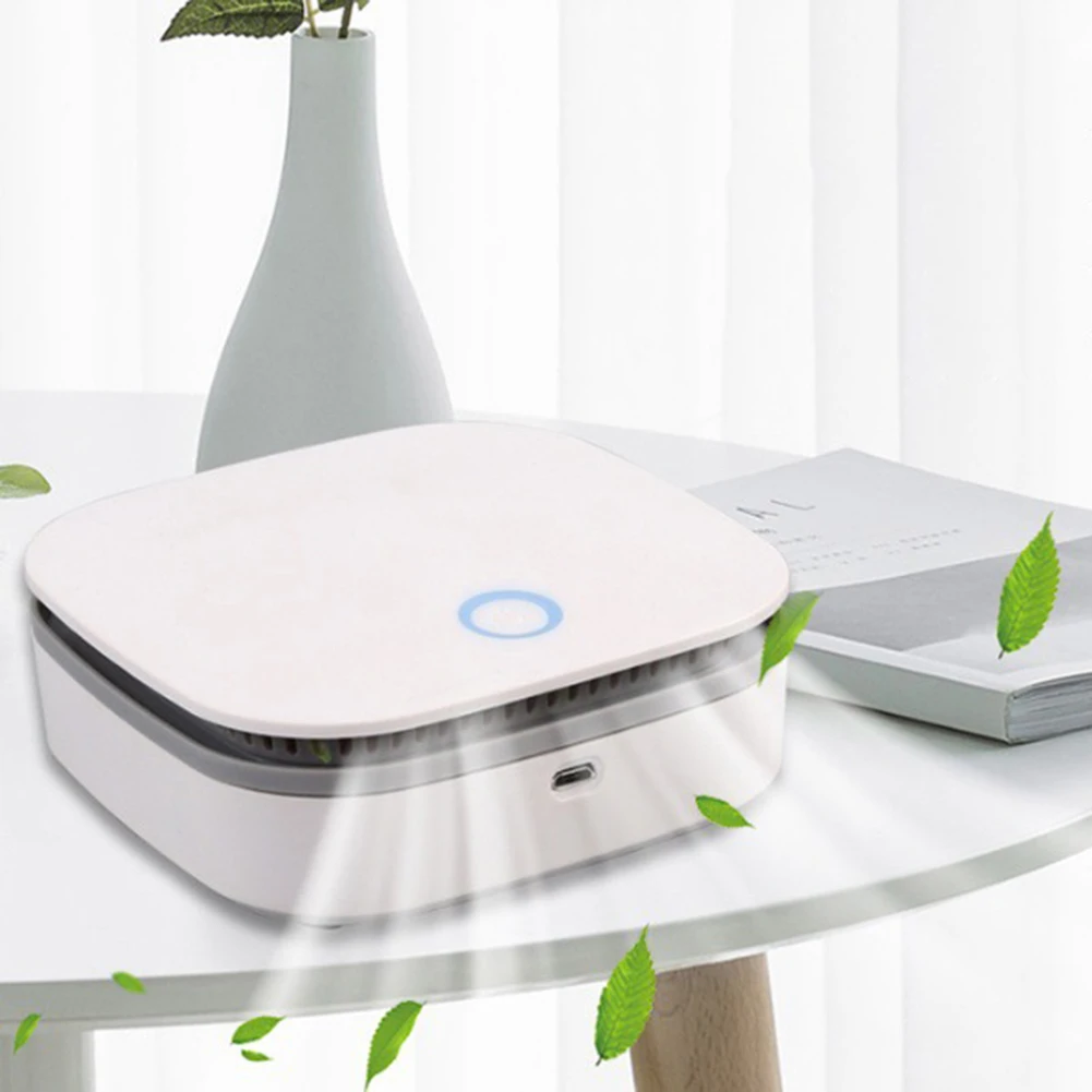 Mini Air Purifier Smart Portable Fridge Freshen Cleaner USB Rechargeable Ozone Anion Generator Kitchen Auto Home Clear Odor | Бытовая