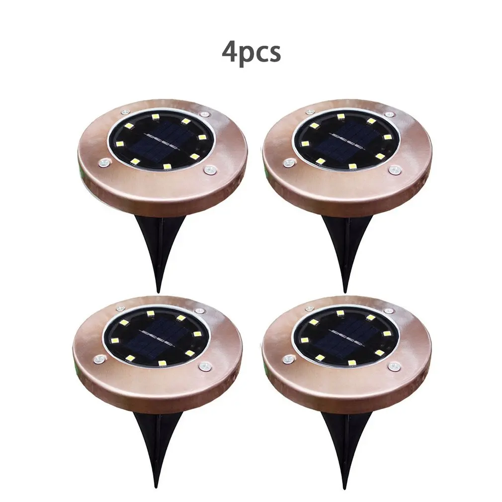 

4pcs/set 4/8 LED Solar Power Buried Light Under Ground Lamp Waterproof Outdoor Security Light Path Way Garden Lawn Yard Lighting