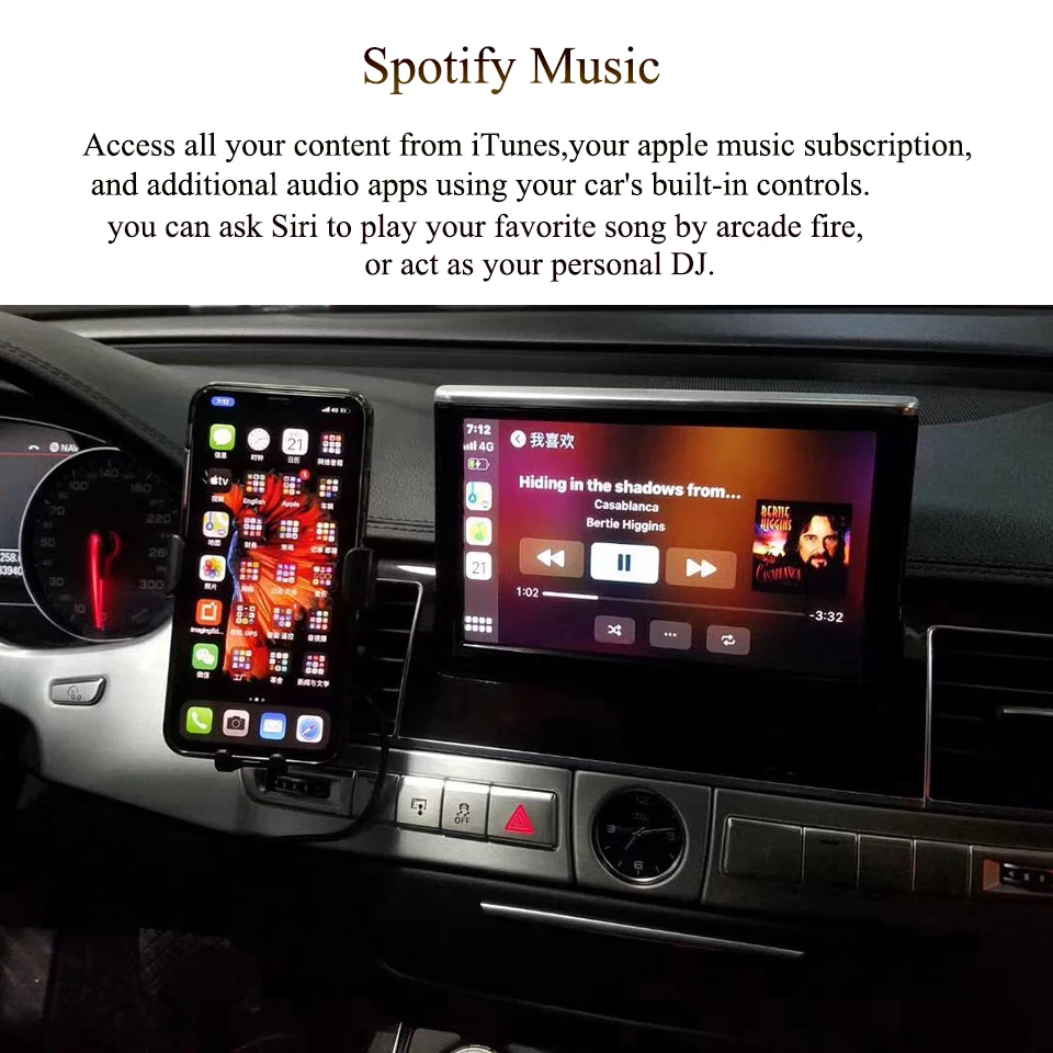Беспроводная Автомагнитола Apple CarPlay для AUDI A3 A4 A5 Q5 A6 Q7 MMI 3G / Plus MIB1 MIB2 Android|Кабели