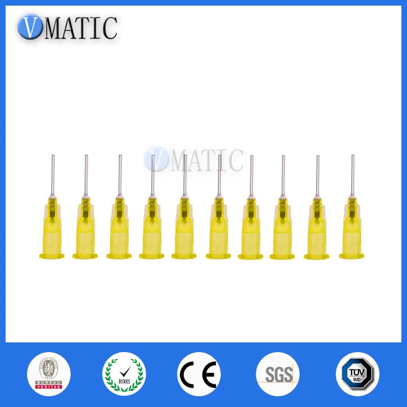 100pcs 20Ga Yellow Dispensing Needle Tips Flux Soldering Paste Solder Paste Flux Needles 1/2 Inch Dia 0.62mm