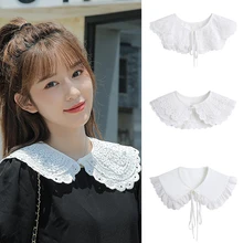 

Women's Fake Collar Daily Sweet Shawl Lace Half Shirt Solid Color Detachable Shirt Clothes Accessories Bows Ribbon Lapel Blouse